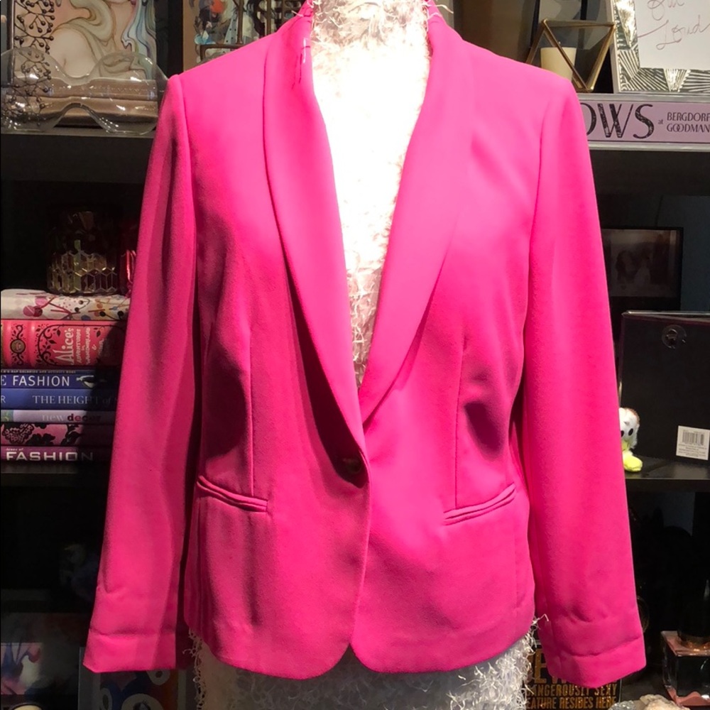 NWT Ann Taylor Loft fluorescent pink blazer LP